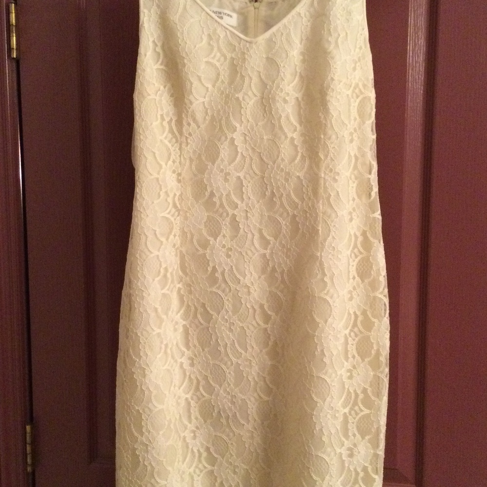 Dress with blazer and skirt ivory color